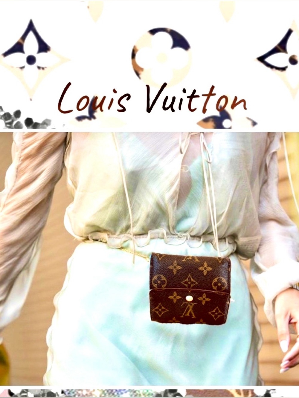 Louis Vuitton monogram ELISE wallet, vintage brown 1996 made in France authentic